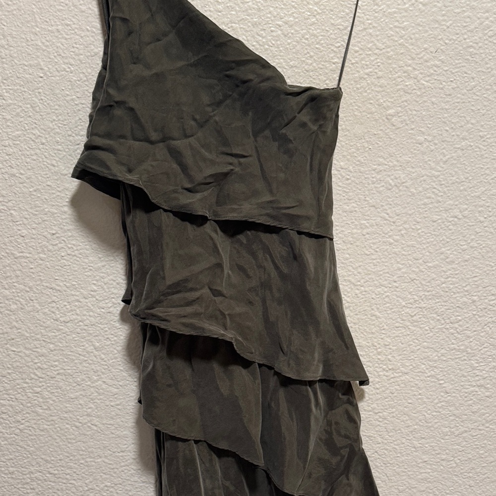 Posse Steel Olive One-Shoulder Ruffle Dress - Picture 8 of 11